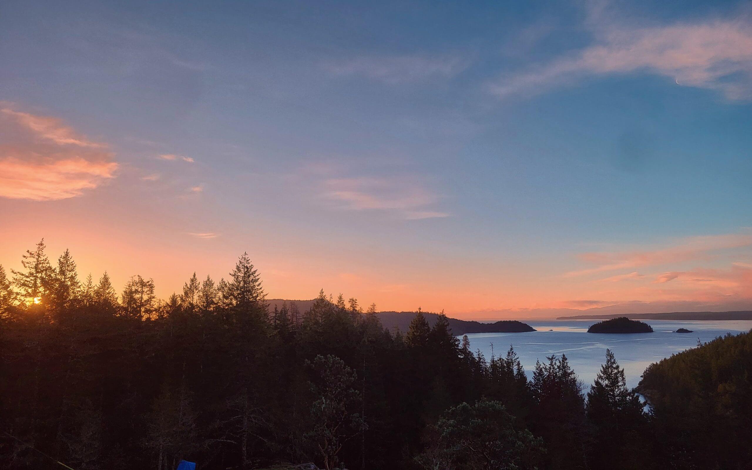 view from quadra island bold point to read island tip